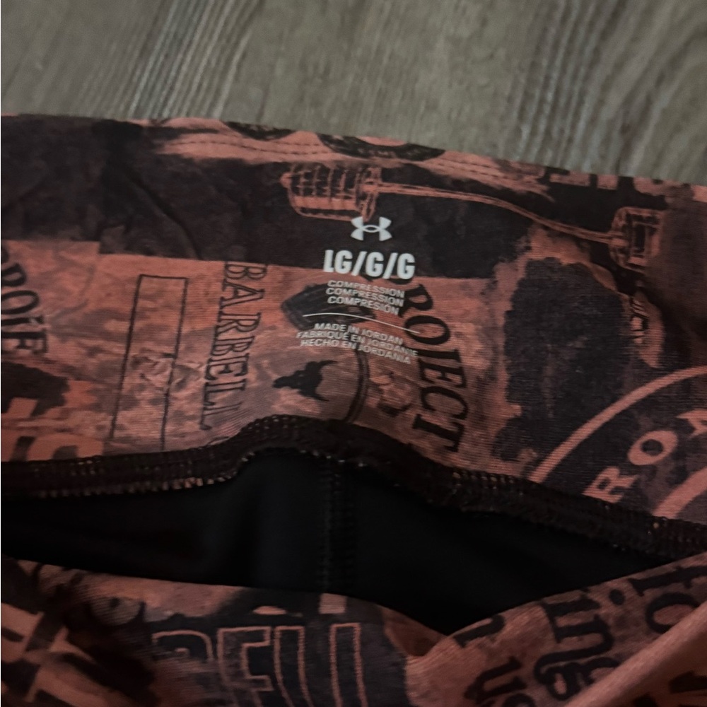 Under Armour x project rock collab Black and Orange Leggings EUC - Picture 5 of 5